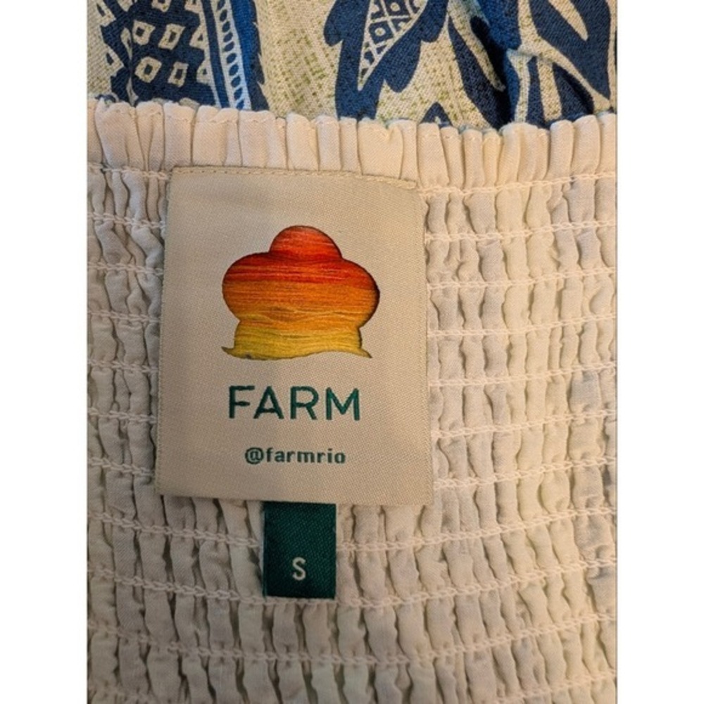 Farm Rio Blue Pineapple Floral Button Front Smocked Back Romper Small SN 300714 - Picture 11 of 14